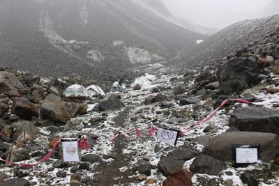 Researcher field camp in 2630m during the resurvey campaign in 2014.